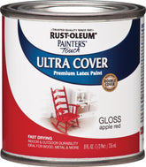 Painter's Touch Ultra Cover 1966730 Enamel Paint, Water Base, Gloss Sheen, Apple Red, 0.5 pt, Can